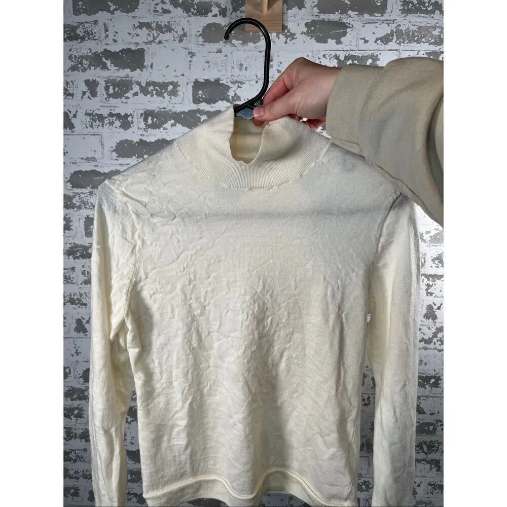 J. Crew | women white merino wool turtleneck sweater